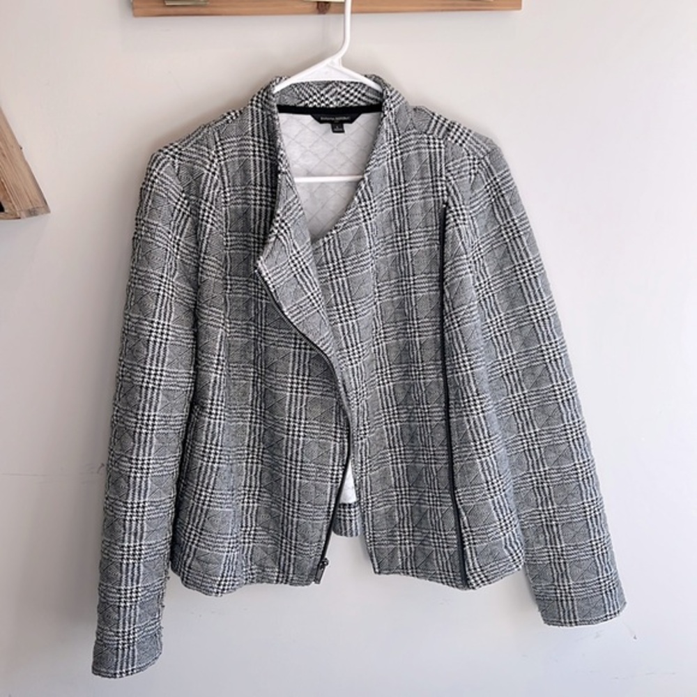 Banana Republic Black and White Plaid Jacket